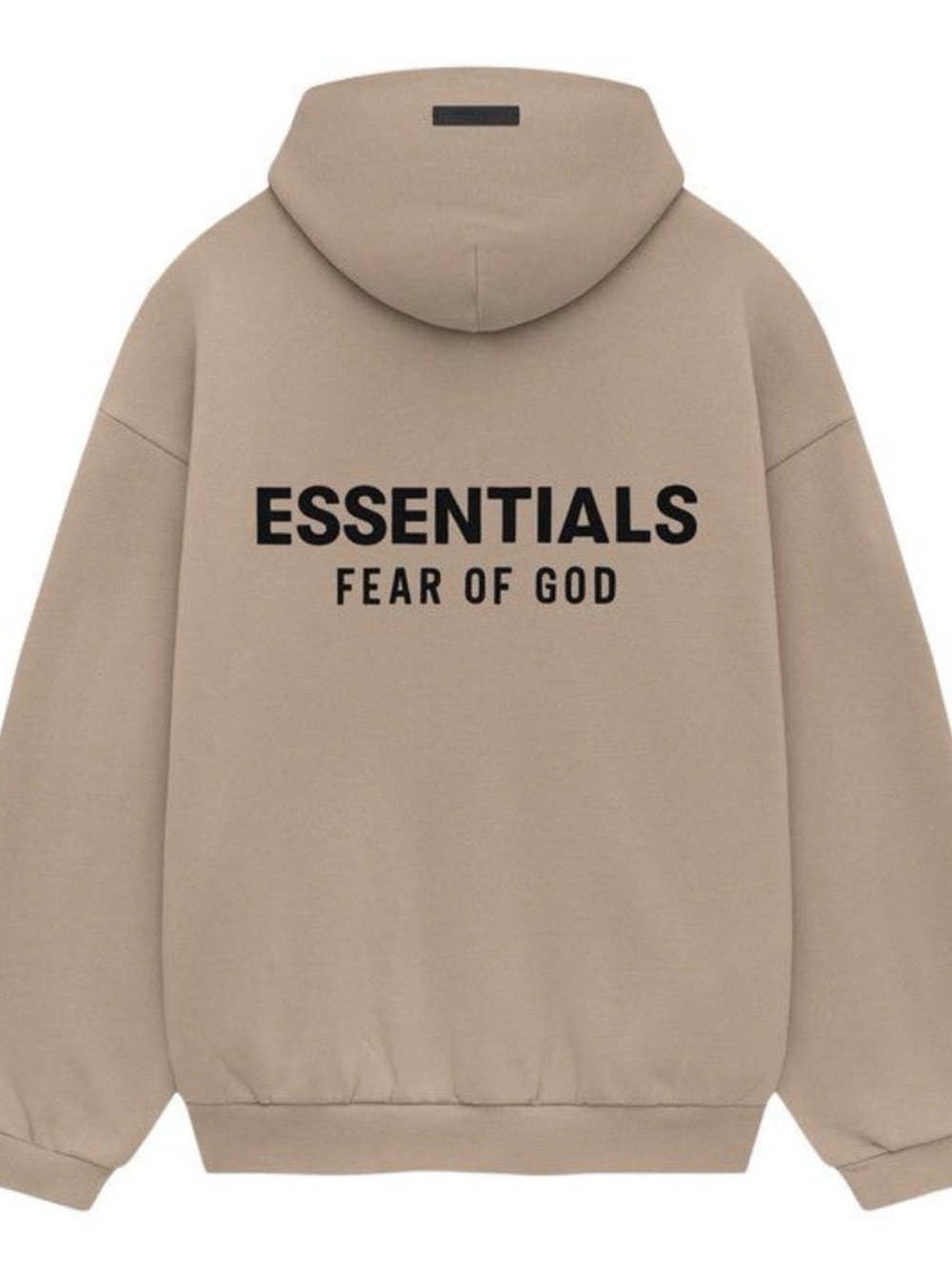 Fear of God Essentials Hoodie in Beige with Black Logo